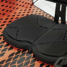 Close up view of kayak seat 