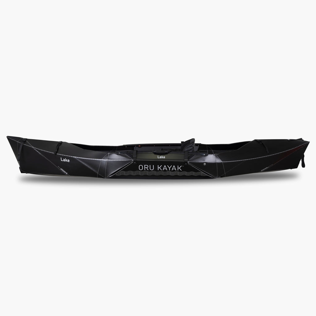 Side view of the Oru Kayak Lake model in black.
